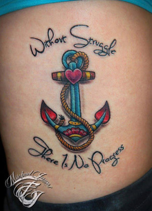 home tattoo ideas without struggle there is no progress writing tattoo ...