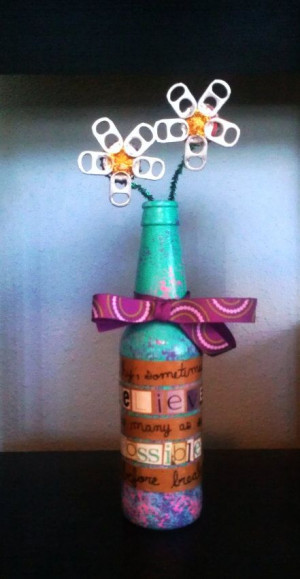 Beer Bottle Vase w/Lewis Carroll Quote by nicolepoteete on Etsy, $17 ...