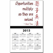 Sun Tzu Opportunity Quote Calendar Print for