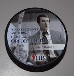 Herb Brooks commemorative puck