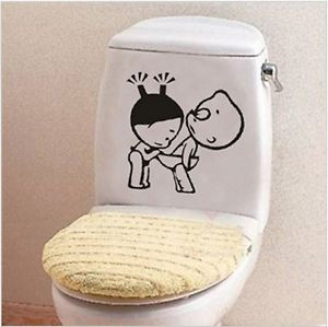 Toilet Decal Decor Bathroom Ensuit Vinyl Wall Sticker Sign Funny Quote ...