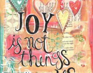 Inspirational Art, Joy is Not in Th ings, Richard Wagner Quote, 8 x 10 ...