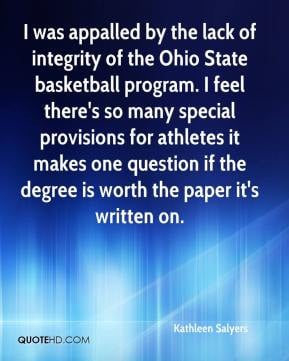 Kathleen Salyers - I was appalled by the lack of integrity of the Ohio ...