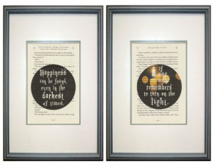 Turn on the Light-Harry Potter Print Set on Book Pages, Harry Potter ...