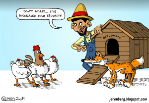 mahmoud ahmadinejad farmer diplomats chickens coop hungry lean fox ...