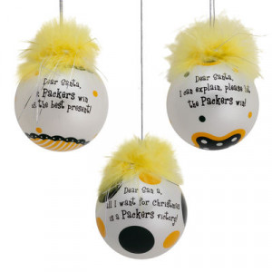 Green Bay Packers Three-Pack Team Sayings Ornaments