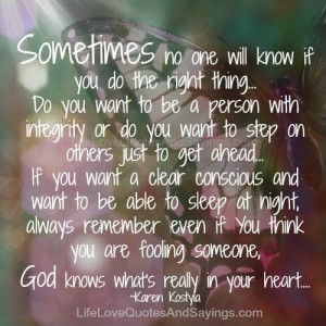 if you do the right thing.