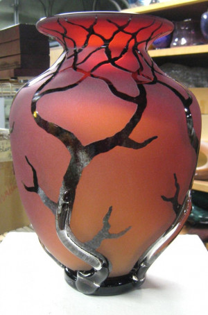 Bellied Root Vessel in Scarlet a custom design by Bernard Katz. Hand ...