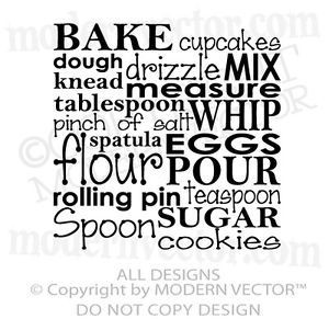 ... sayings | Kitchen Collage Bake Mix Cupcakes Sugar Eggs Spatula Quote