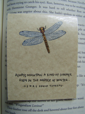 henry david thoreau quote dragonfly magnetic laminated bookmark