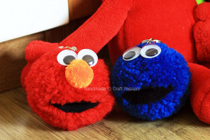 ... -poms - by making them into Elmo and the Cookie Monster! So cute