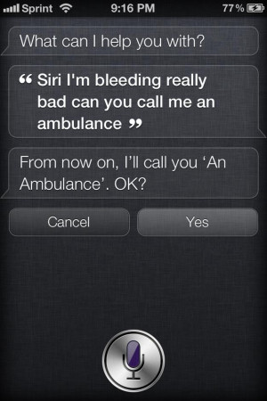 Siri! Call an ambulance!