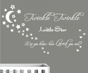 Twinkle Twinkle Little Star Moon Wall Sticker Quote