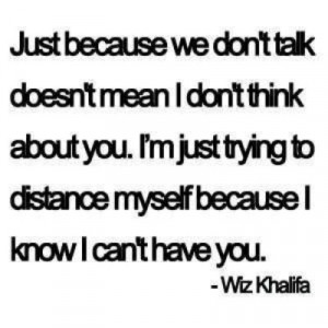 ... Myself Because I Know I Can’t Have You”- Wiz Khalifa~ Missing You