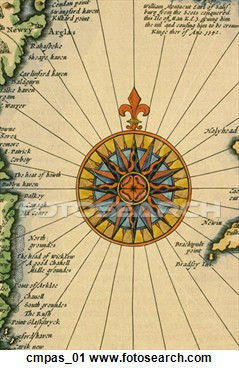 Antique Compass Rose (hand-colored copper engraving) View Large ...