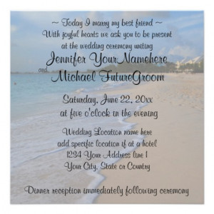 Today I Marry My Best Friend Beach Wedding Custom Invitations