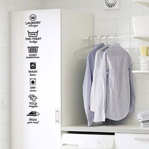 Details about Wash Dry Fold Iron Laundry Room Vinyl Wall Quote Sticker ...