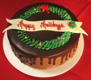 ChristmasWreathCake2 Merry Christmas chocolate Cakes designs 2014