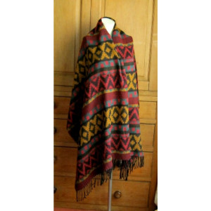 SOLD: Aztec tribal print pashmina shawl