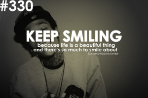 ... for this image include: smile, life, quote, quotes and wiz khalifa