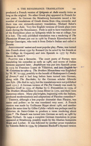 Pg. 121 of David Markson’s copy of The Classical Tradition: Greek ...