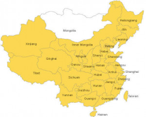 great wall china map provinces