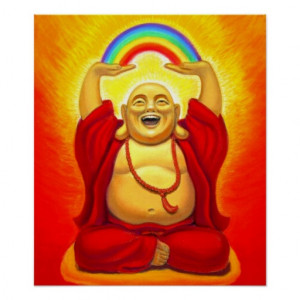 Laughing Buddha Spiritual Art Poster