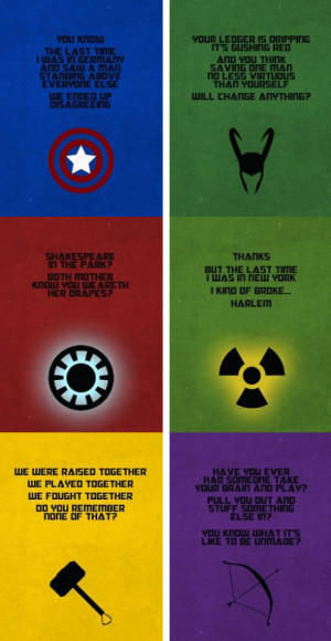 Some Avengers' quotes...