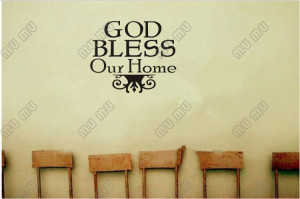 GOD BLESS OUR HOME Vinyl wall lettering quotes and sayings home Wall ...