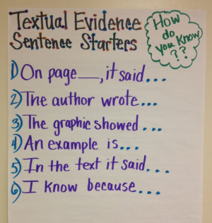 Possible analyzing the text sentence starters...