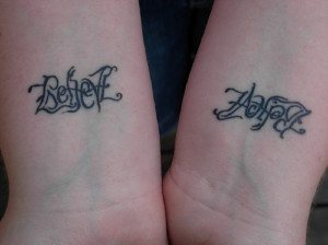... » Meaningful Tattoo Words » Small Ambigram Word Tattoo Ideas Image