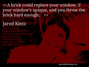 ... , if your window’s opaque, and you throw the brick hard enough