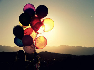 ballons, balloon, cute, girl, love, photography, silhouette, sun