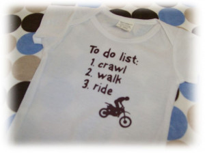 Baby toddler boy girl dirt bike onesie crawl walk ride got dirt. $15 ...