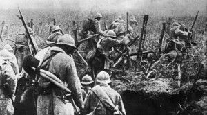 the somme french soliders cutting through the wire at verdun
