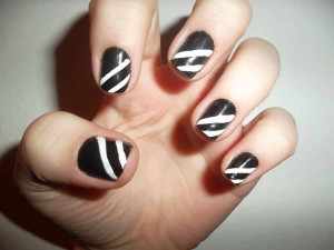 Black And White Stiletto Nail Designs
