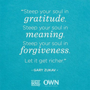 Steep your soul in gratitude. Steep your soul in meaning. Steep your ...