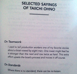 taiichi ohno having no problems quote