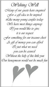 Details about Wishing well cards SILVER HEARTS HONEYMOON QUOTE x 50