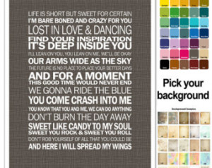 Song Lyric Print - Dave Matthews ba nd - Collage of songs - typography ...