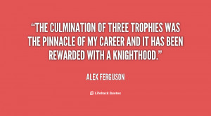 The culmination of three trophies was the pinnacle of my career and it ...