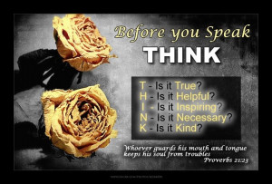 Before you speak.... THINK