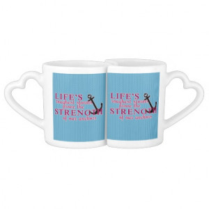Nautical Anchor And Rope In Blue And White Lovers Mug Set