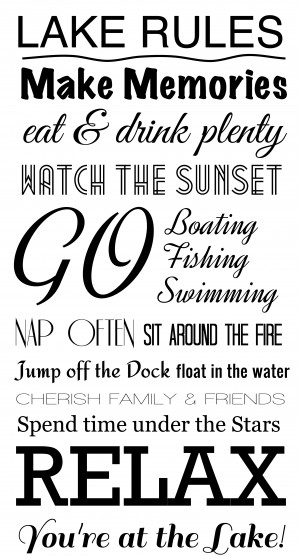 lake rules wall decal $ 45 00 what better way to display the lake ...