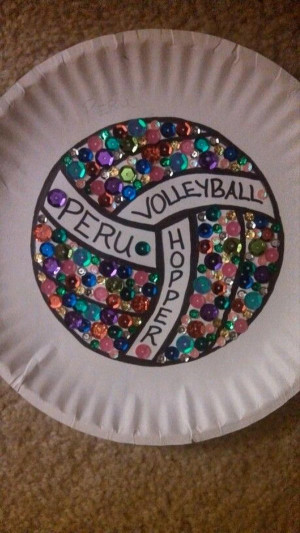 Volleyball Paper Plate Locker Decoration
