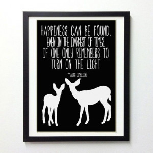 Harry Potter Quote & Deer Wall Art 8x10 Print // Black and White