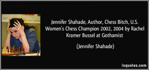 Jennifer Shahade, Author, Chess Bitch, U.S. Women's Chess Champion ...
