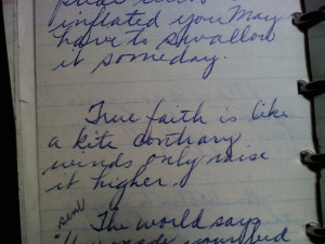 ... black book full of handwritten thoughts and quotes, here is a sample