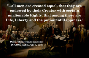 because the declaration of independence identifies the creator as ...