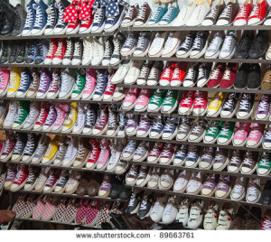 lots of sneaker shoes on sale
